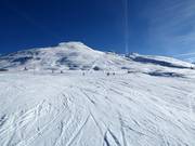 Brede en gemakkelijke piste op de Jakobshorn