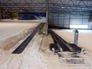 De twee transportbanden in het beginnersgebied