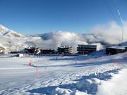 Uitzicht op de accommodaties Pla d'Adet