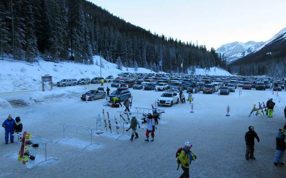 Massive Range: bereikbaarheid van en parkeermogelijkheden bij de skigebieden – Bereikbaarheid, parkeren Banff Sunshine
