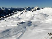 Uitzicht over het skigebied Diedamskopf