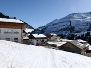 Uitzicht op de accommodaties in Damüls