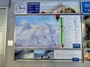 Pistekaart met actuele bedrijfsinformatie bij het dalstation