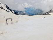 Steile helling bij de piste Payer agonistica van bovenaf