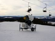 Een van de vele sneeuwkanonnen