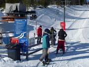 Hulp bij het instappen in de sleeplift