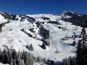 Uitzicht over het skigebied Damüls