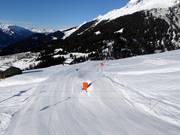 Sneeuwkanonnen bij de dalafdaling naar Brigels