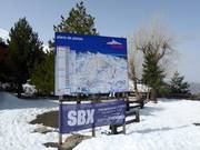 Pistekaart in het skigebied Sierra Nevada