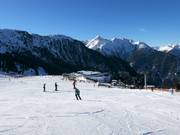 Beginnerspiste bij het middenstation bij de Hahntennenlift