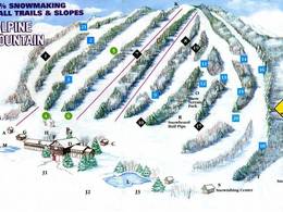 Pistekaart Alpine Mountain Ski & Snow Tubing Center