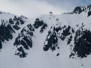 Steile couloirs zijn populair bij de gevorderden