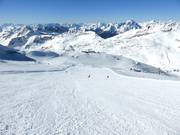 Rode piste bij de Gletscher Jet