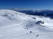 Start van de pistes bij het bergstation