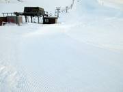 Geprepareerde piste in het skigebied Bláfjöll