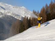 Sneeuwkanonnen op de dalafdaling