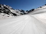 De zeer gemakkelijke en lange piste Megaverda