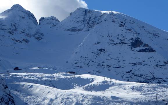 Hoogste dalstation in het Val di Fassa (Fassatal) – skigebied Passo Fedaia – Pian dei Fiacconi (Marmolada)