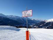 Pistebewegwijzering in het skigebied Bellwald
