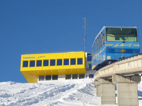 Hutten, Bergrestaurants  Oberengadin – Bergrestaurants, hutten St. Moritz – Corviglia