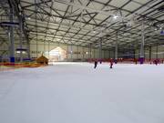 Eigen beginnersgebied met sleeplift in het dalgebied van de skihal