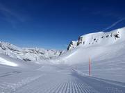 Perfect geprepareerde piste op de Gemsstock