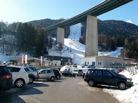 Wipptal: bereikbaarheid van en parkeermogelijkheden bij de skigebieden – Bereikbaarheid, parkeren Bergeralm – Steinach am Brenner