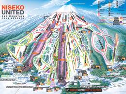 Pistekaart Niseko United – Annupuri/Grand Hirafu/Hanazono/Niseko Village