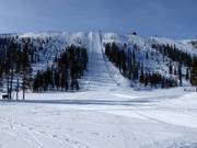 Zware afdaling Väggen in Hundfjället