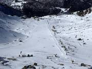 Uitzicht op de beginnerspiste Sandiger Boden