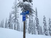 Pistebewegwijzering in het skigebied Whitewater