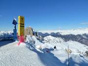 Start van de couloirs bij de Saulire 2740 m