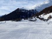Uitzicht op het skigebied Münster-Geschinen