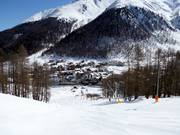 Uitzicht op de accommodaties in Samnaun Dorf