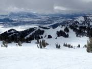 Uitzicht over het skigebied Jackson Hole