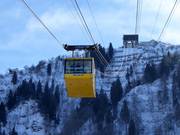 Monte Zoncolan (Ravascletto-Zoncolan) - 100-persoons Funifor - windvaste cabinelift met brede kabelgeleiding