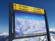 Pistekaart met bewegwijzering in het skigebied Serfaus-Fiss-Ladis