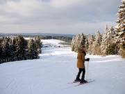 Uitzicht vanaf het bergstation over de Sahnehang