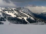Uitzicht op de moeilijke piste Kandahar