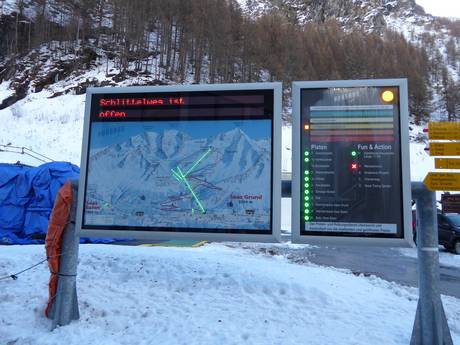Saastal: oriëntatie in skigebieden – Oriëntatie Hohsaas – Saas-Grund