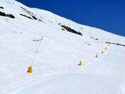 Lanzenbesneeuwing in het skigebied Zuoz