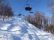 Buckelpiste in het skigebied Bromont