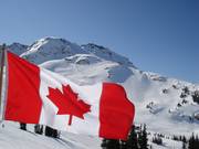 Canadese vlag en uitzicht op de Peak