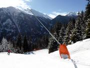 Sneeuwkanonnen op de dalafdaling