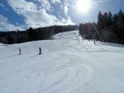 Uitzicht op de moeilijke afdaling
