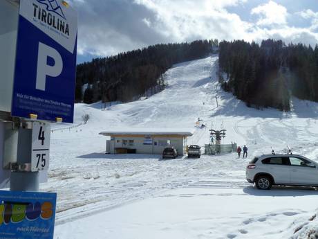 Kufsteinerland: bereikbaarheid van en parkeermogelijkheden bij de skigebieden – Bereikbaarheid, parkeren Tirolina (Haltjochlift) – Hinterthiersee
