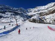 Kinderskischool bij de oefenweide