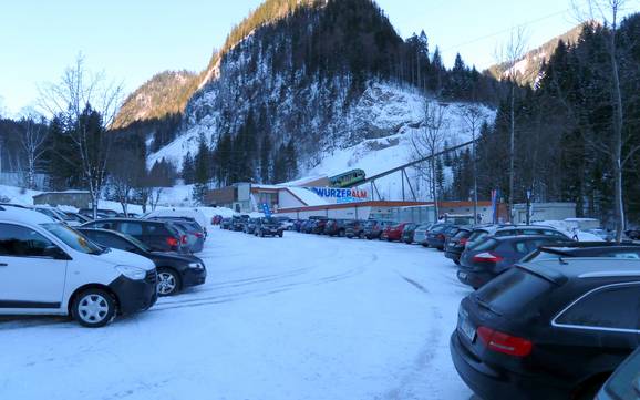 Ennstaler Alpen: bereikbaarheid van en parkeermogelijkheden bij de skigebieden – Bereikbaarheid, parkeren Wurzeralm – Spital am Pyhrn