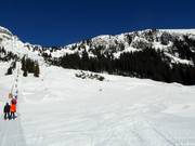 Middelzware pistes in het bovenste deel van de Thaneller