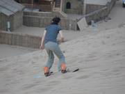 Afdaling met het snowboard